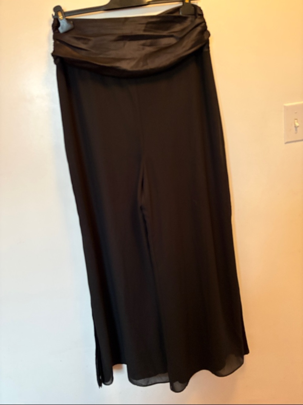 MARINA Black Wide-Leg Palazzo Pants